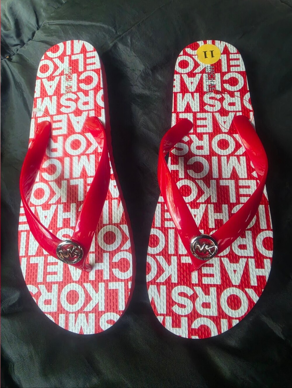 Michael Kors Red Logo Flip Flops